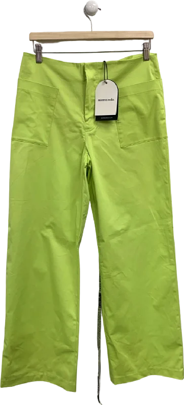 Mistress Rocks Lime Leaf Relaxed Fit Trousers UK M Trousers Seasonal Trendy