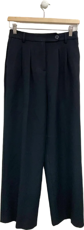 New Look Black Pvl Wide Leg Trousers UK 8 Trousers Designer Luxury