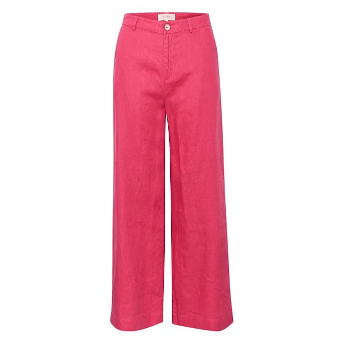 Ninnes Linen Trousers in Claret Red Trousers Winter Warm