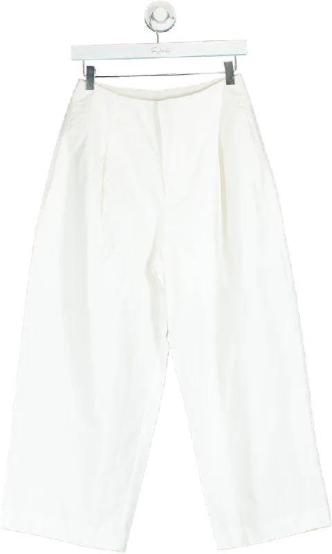 Other Store White Wide Leg Trousers UK M Trousers Designer Luxury