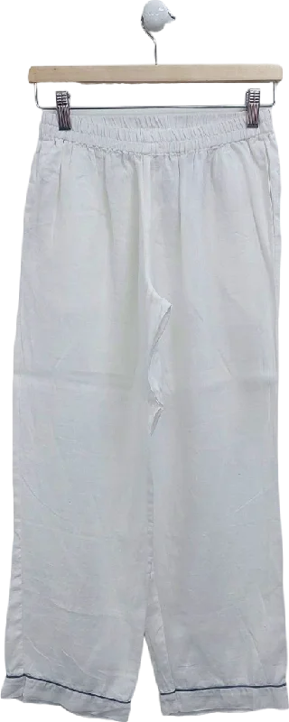 Piglet White Linen Trousers UK S Trousers Running Lightweight