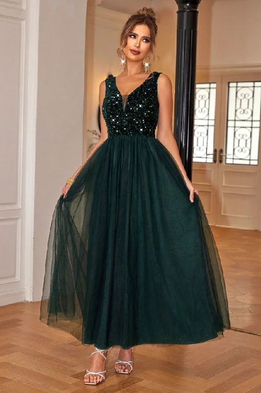 Sequin & Tulle A Line Formal Dress Tunics Occasion special