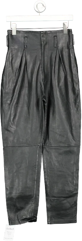 Song of Style Black Leather Trouser UK S Trousers sophisticated sleek