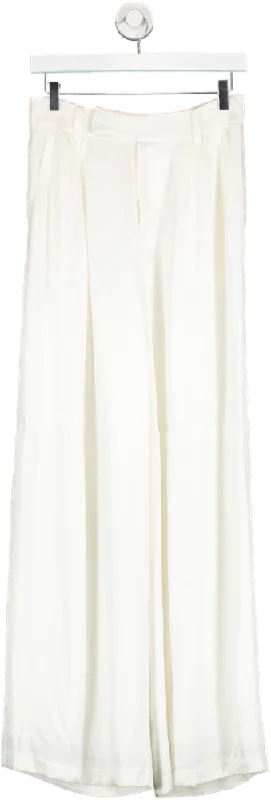 Third Form White Satin Wide Leg Trousers UK 8 Trousers versatile functional