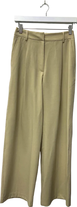 Topshop Khaki Wide Leg Trousers UK 6 Trousers Floral Bohemian