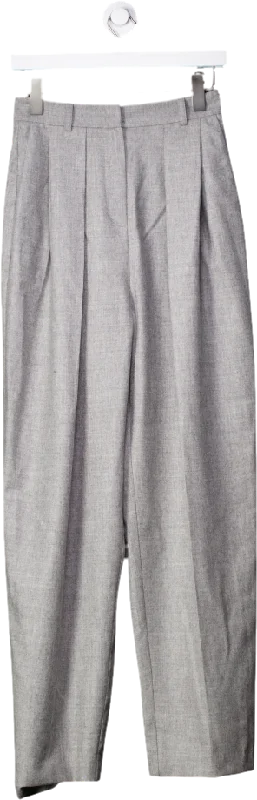 Weekend and Beyond Grey Wide Leg Trousers UK XS Trousers Pleated Formal