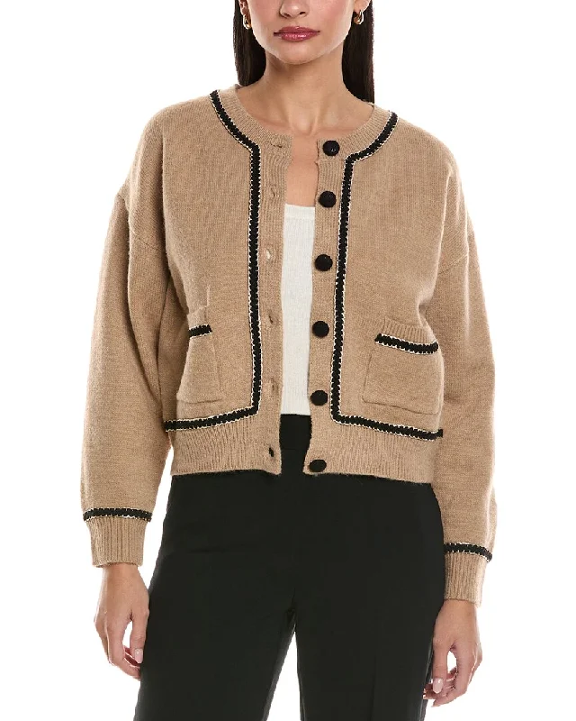 ANNA KAY Florencia Cashmere-Blend Cardigan Ribbed Striped Patterned