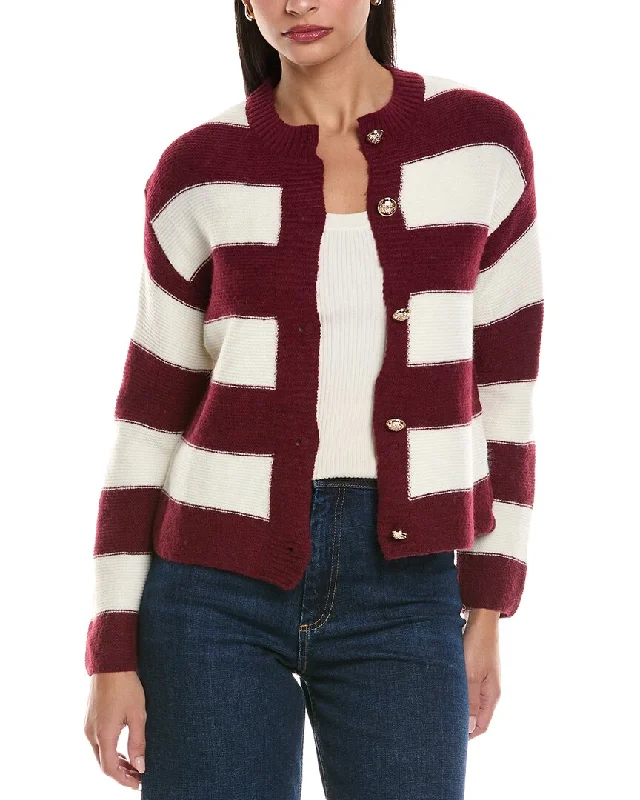 ANNA KAY Sailor Cashmere-Blend Cardigan Chenille Blend Fleece Blend Nylon Blend