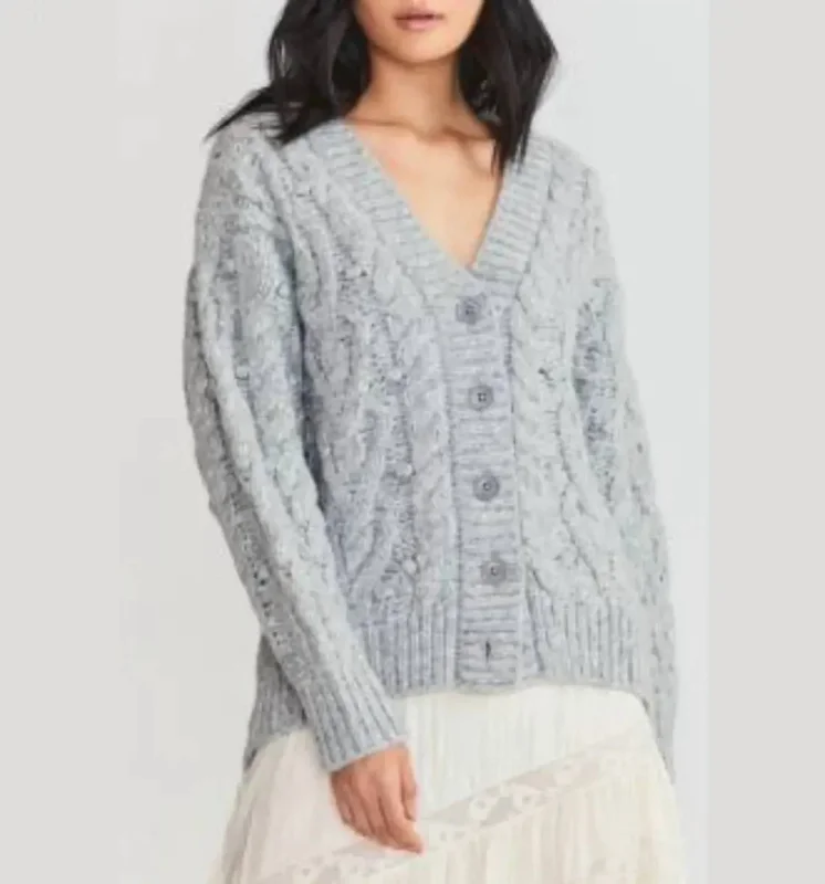 Beckett Cardigan In Grey Transparent Opaque Sheer