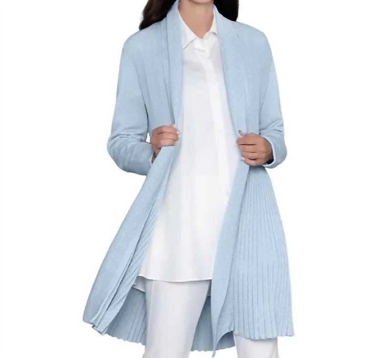 Go To Cardigan In Chambray Mesh Blend Leather Blend Suede Blend