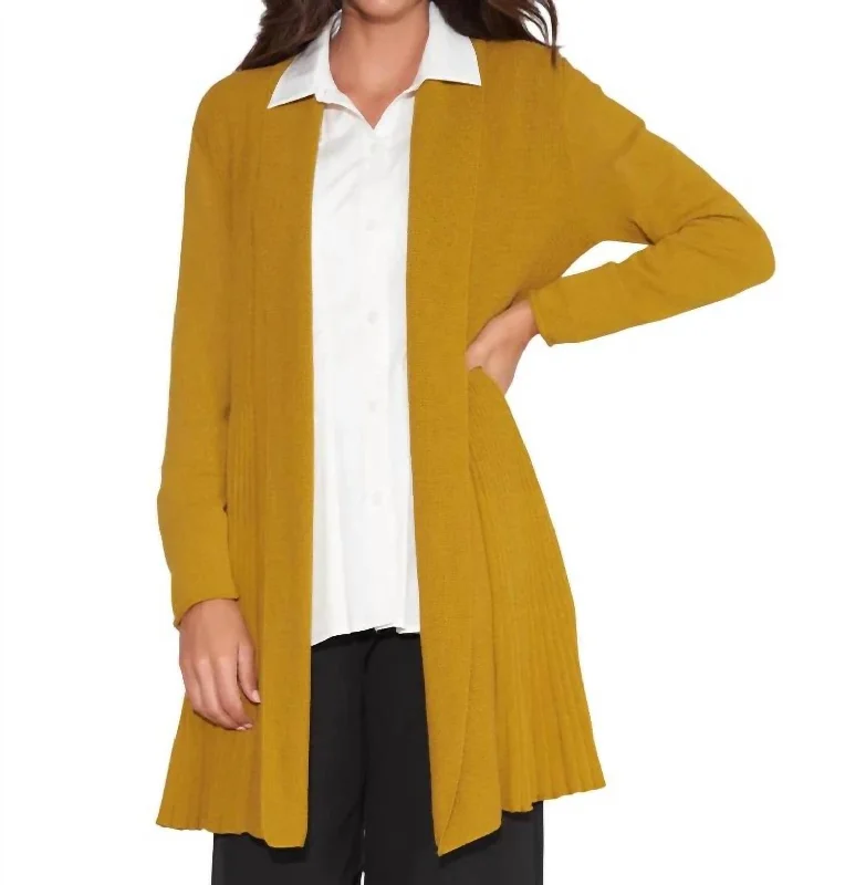 Go To Cardigan In Saffron Terry Blend Velvet Blend Canvas Blend