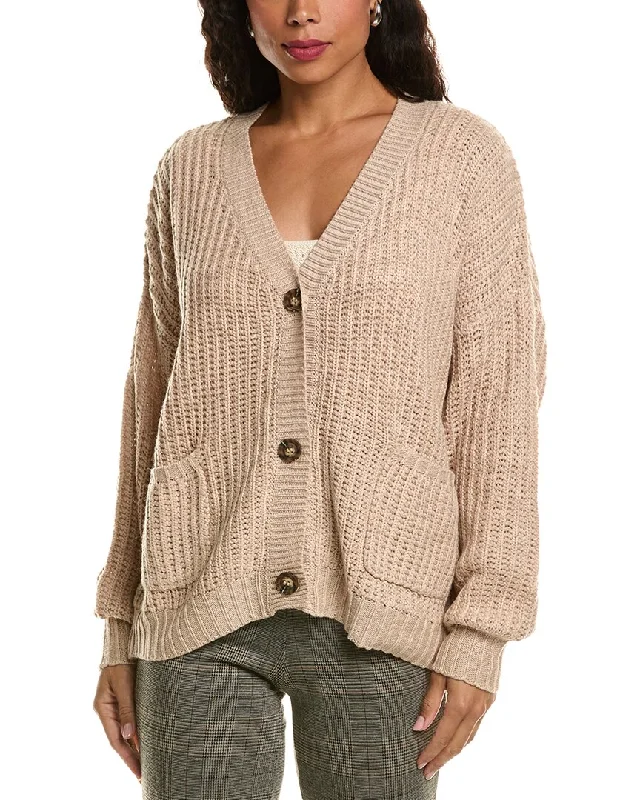 LaBiz Wool-Blend Cardigan Fleece Cardigan Nylon Polyester