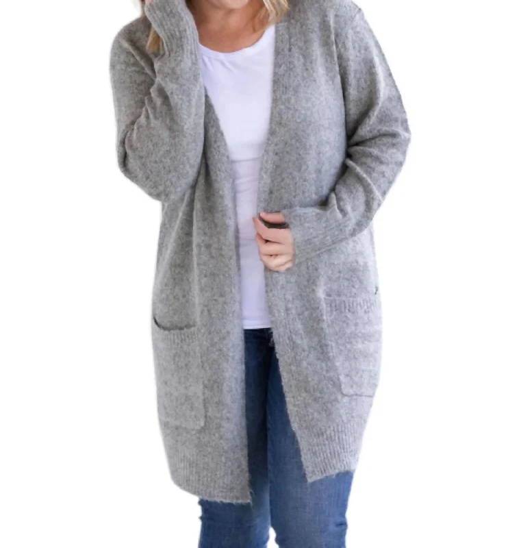 Madison Cozy Cardigan In Gray Machine Wash Dry Clean Hand Wash