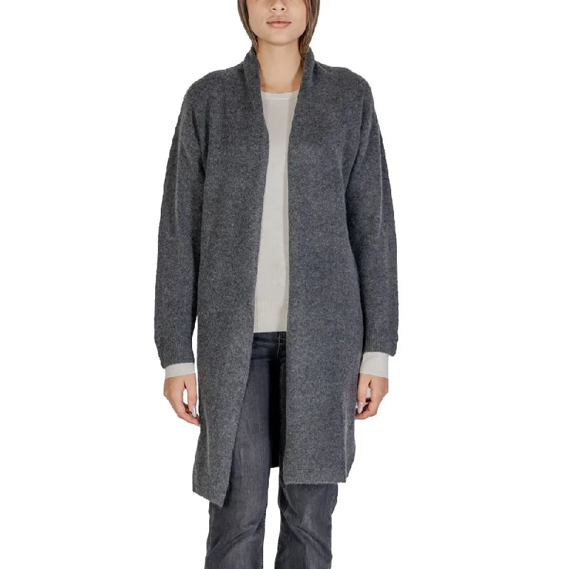 Morgan De Toi  Polyester Women's Cardigan Mesh Fabric Canvas Fabric Denim Fabric