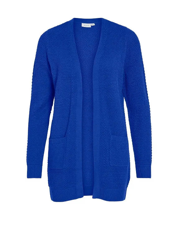 Vila Dalo Open Knit Cardigan, Mazarine Blue Layered Multi-layer Single Layer