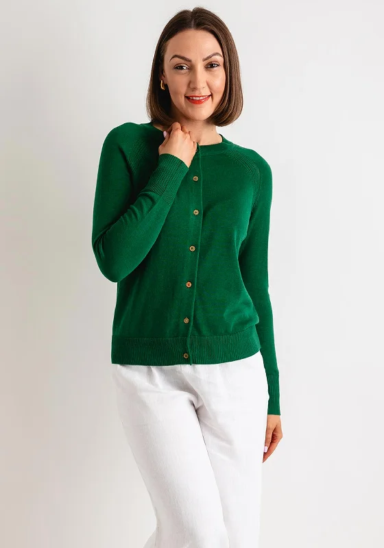 White Stuff Lulu Short Knit Cardigan, Bright Green Zippered Buttoned Snapped